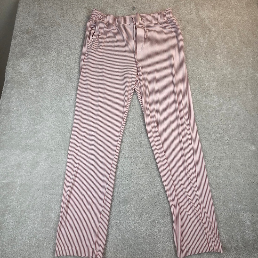 Eberjey William Printed Tencel Modal Duo Stripe Red Pajama Pants Mens Large